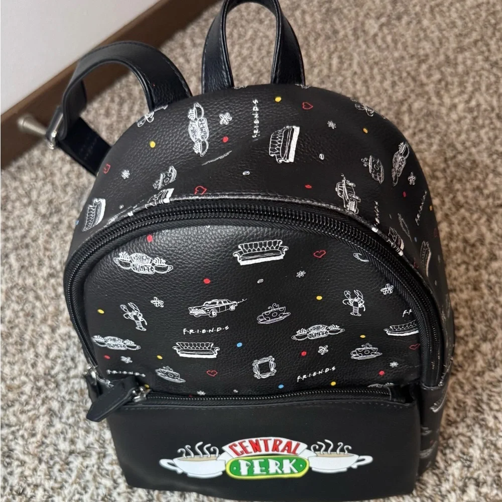 DANI by Danielle Nicole Friends Central Perk Mini Backpack Black Faux Leather